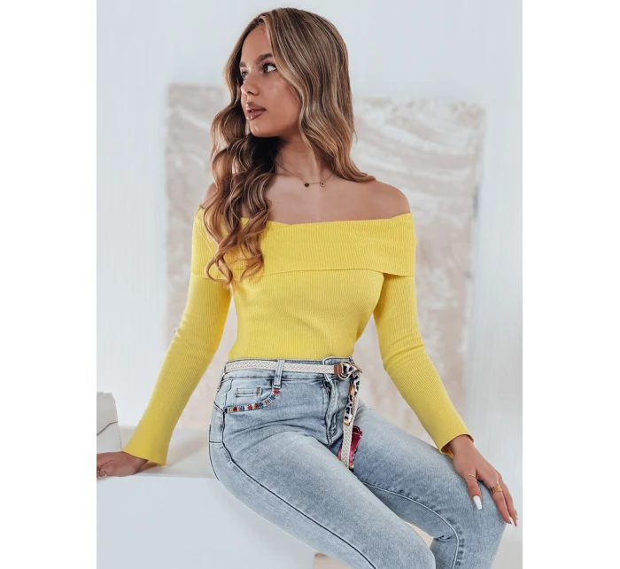 Dámská halenka s odhalenými rameny žlutá Dstreet model 21985575 - FashionStreet Dámská halenka s odhalenými rameny žlutá Dstreet model 21985575 - FashionStreet