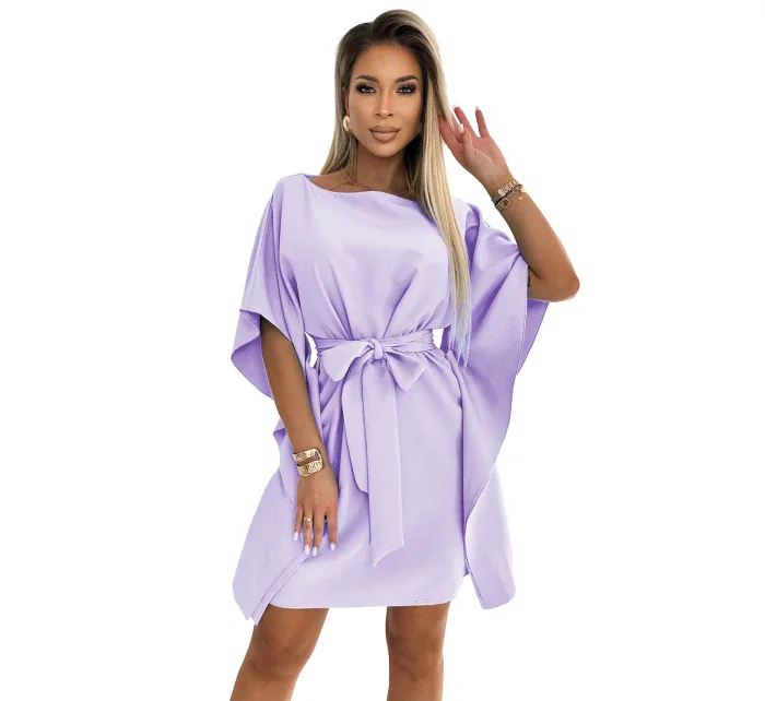 287-29 SOFIA Dámske motýlie šaty so zaväzovaním v páse - SEVEN 287-29 SOFIA Dámske motýlie šaty so zaväzovaním v páse - SEVEN