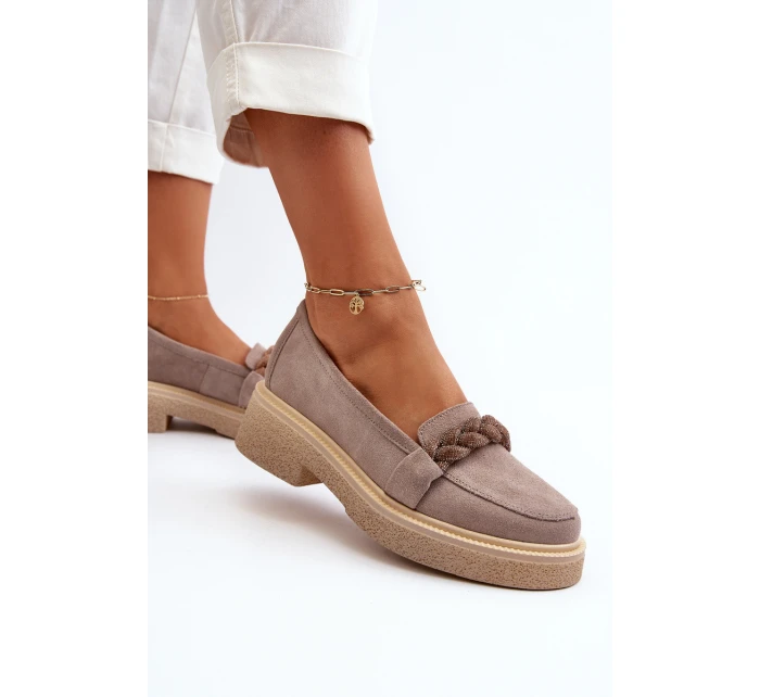 Zazoo 3429/W Damskie Zamszowe Mokasyny Z Ozdobą Cappuccino Zazoo 3429/W Damskie Zamszowe Mokasyny Z Ozdobą Cappuccino