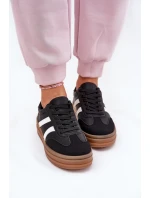 Sneakersy Damskie Na Platformie Czarne Tolianna