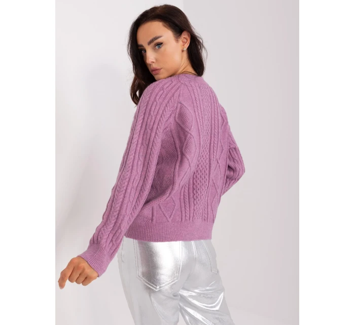 Sweter AT SW fioletowy model 18959471 - FPrice Sweter AT SW fioletowy model 18959471 - FPrice