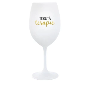 TEKUTÁ TERAPIE - bílá  sklenice na víno 350 ml