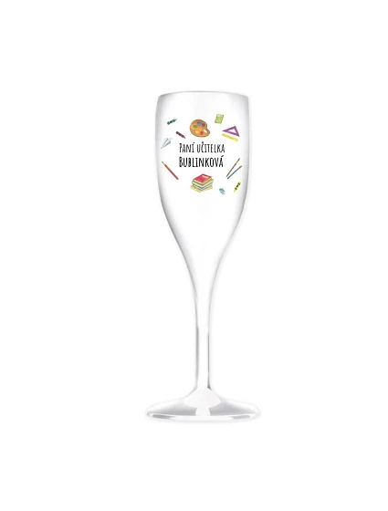 Personalizovaná nerozbitná pohár na prosecco pre pani učiteľku/pána učiteľa (učebné pomôcky) Personalizovaná nerozbitná pohár na prosecco pre pani učiteľku/pána učiteľa (učebné pomôcky)
