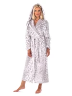 Dámsky župan 3956 irbis s kapucňou so vzorom - Vestis