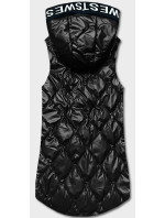 Černá dámská vesta s kapucí (B8149-1)