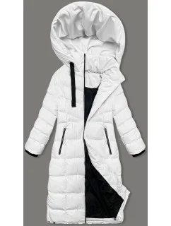 Dlhšia biela dámska zimná bunda (5M736-281)