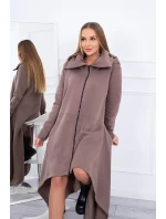Zateplené šaty s dlhšími stranami mocca Zateplené šaty s dlhšími stranami mocca