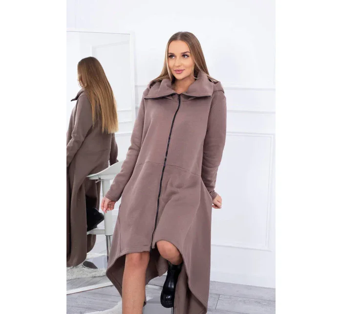 Zateplené šaty s dlhšími stranami mocca Zateplené šaty s dlhšími stranami mocca