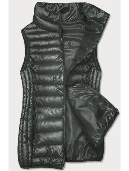 Dámska khaki vesta so stojatým golierom (B8233-11)