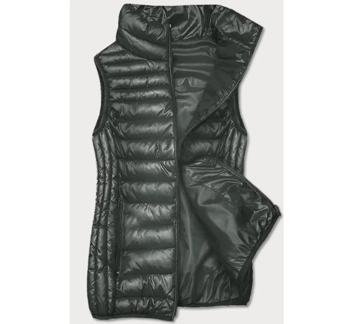 Dámska khaki vesta so stojatým golierom (B8233-11)