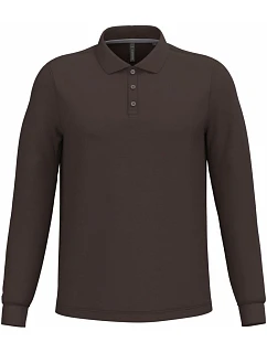 K 243 Pánské piqué polo s dlouhým rukávem model 22506953 chocolate - Kariban