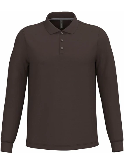 Kariban K 243 Pánske polo s dlhým rukávom z piké 20.K243 čokoládová