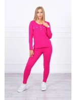 Súprava s gombíkovým výstrihom fuchsiová