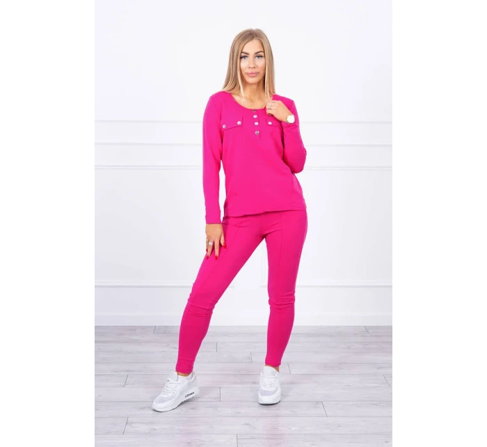 Súprava s gombíkovým výstrihom fuchsiová