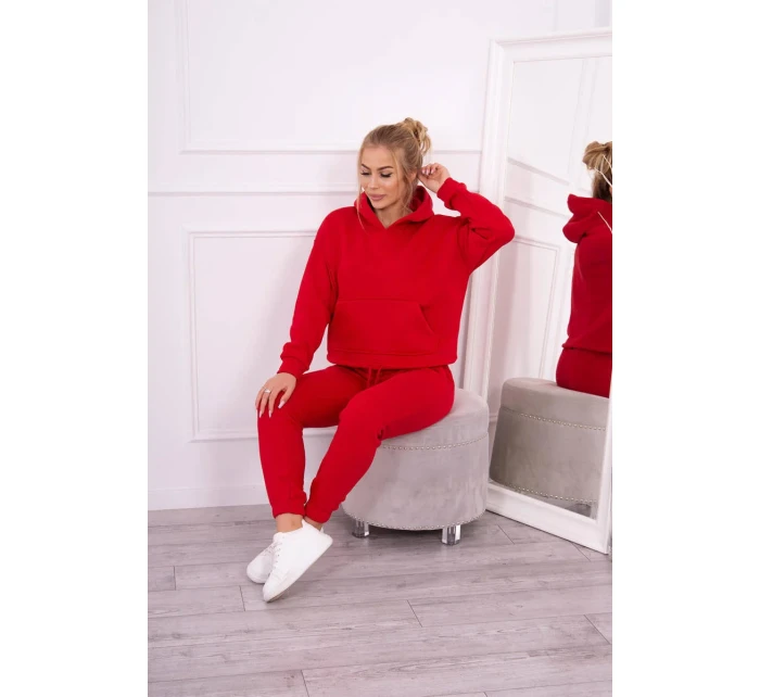 Souprava s podšívkou a zavazováním na červená model 18747973 - K-Fashion Souprava s podšívkou a zavazováním na červená model 18747973 - K-Fashion