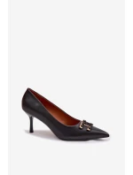 Lodičky s ozdobou Eko kůže Černé Fivara