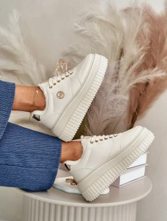 Dámske športové tenisky zateplené na pevnej podrážke béžové Ardiela