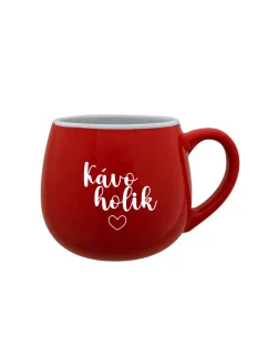 KÁVOHOLIK - červený keramický hrníček 300 ml