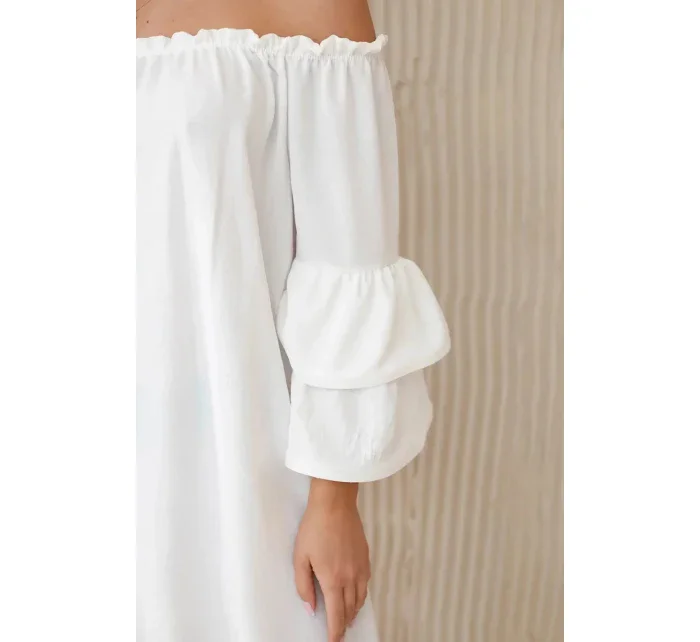 Španělské šaty s volánky model 21129984 ecru - Kesi Španělské šaty s volánky model 21129984 ecru - Kesi