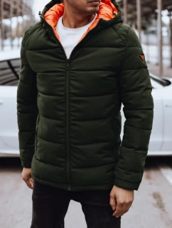 Pánska prešívaná zimná bunda s kapucňou zelená FashionStreet TX4893
