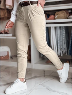 Dámske nohavice chinos s opaskom MODELA cappuccino FashionStreet UY2566
