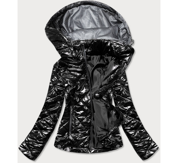 Lesklá černá dámská bunda model 15826816 - S'WEST