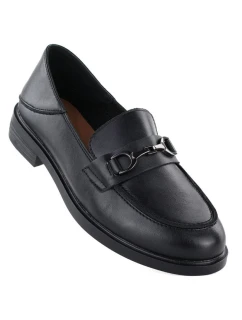 Dámske kožené mokasíny čierne Vinceza 18117