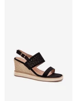 Dámské Sandály S Na Klínu Černé model 21704029 - Boto Dámské Sandály S Na Klínu Černé model 21704029 - Boto