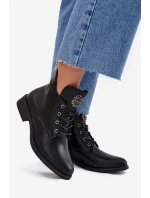 Nízké Dámské Boty Na Plochém Podpatku S Ozdobným Detalem Zateplené Černé model 21706593 - Boto Nízké Dámské Boty Na Plochém Podpatku S Ozdobným Detalem Zateplené Černé model 21706593 - Boto