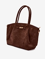 Nellia Shopper semišová kabelka čokoládová