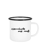 NEMLUVTE NA MĚ – biely plechový pohárik 350 ml NEMLUVTE NA MĚ – biely plechový pohárik 350 ml