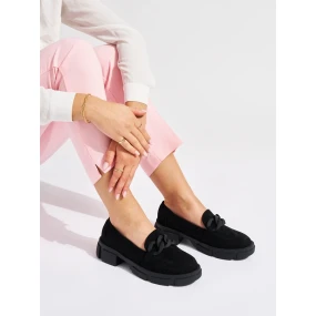 Luxusní černé mokasíny dámské platforma Luxusní černé mokasíny dámské platforma