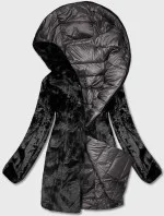 Hnedá obojstranná dámska bunda - kožuch (b8053-101)