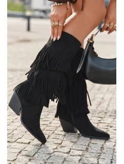 Kůže Boty Kovbojky Dámské S Černé model 21710933 - Boto