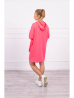 Ružové neónové šaty s kapucňou