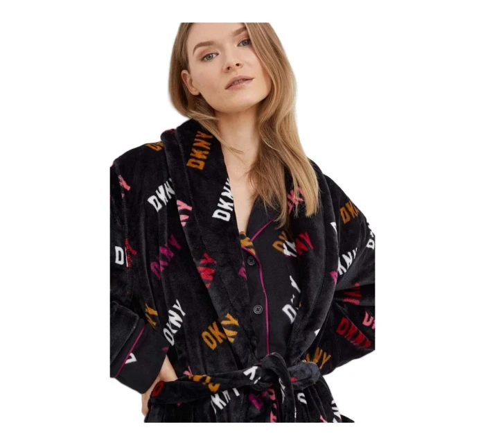 Dámsky župan YI2222688F 006 tm.šedá s potlačou - DKNY Dámsky župan YI2222688F 006 tm.šedá s potlačou - DKNY