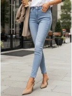 Jeansy damskie skinny z wysokim stanem niebieskie model 22007545 - FashionStreet