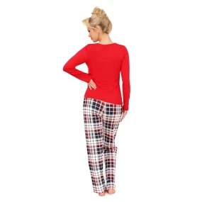 Dámske pyžamo Ho Ho dlhé červené - Donna