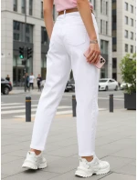 Dámske džínsy mom fit s opaskom biele FashionStreet UY2884