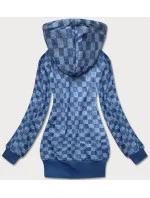 Svetlomodrá károvaná športová mikina (AMG-62)