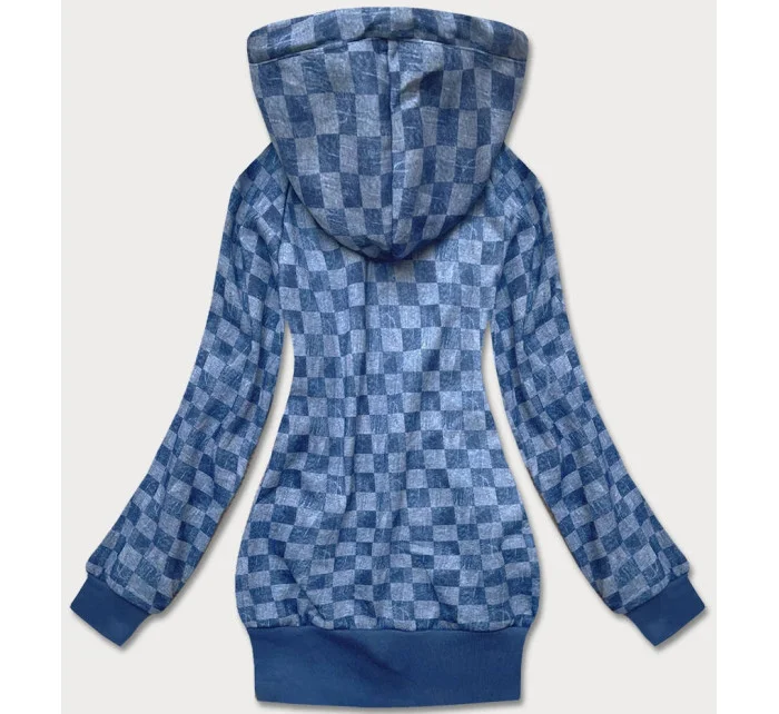 Svetlomodrá károvaná športová mikina (AMG-62)