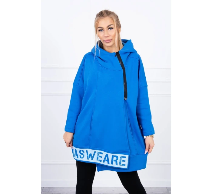 Zateplená mikina so zipsom nevädzovo modrá