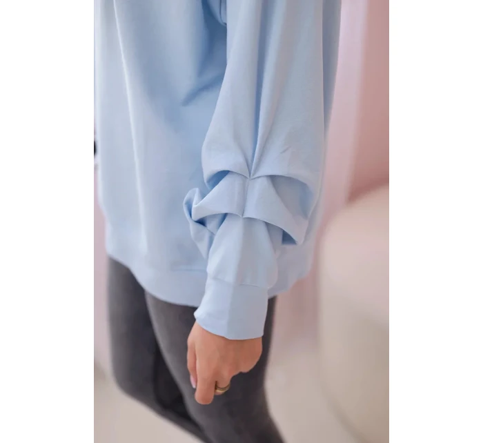 Bavlnená blúzka s mašľou modrá