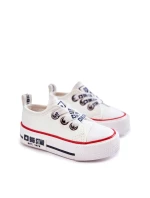 Dziecięce Skórzane Trampki BIG STAR KK374040 Białe Dziecięce Skórzane Trampki BIG STAR KK374040 Białe