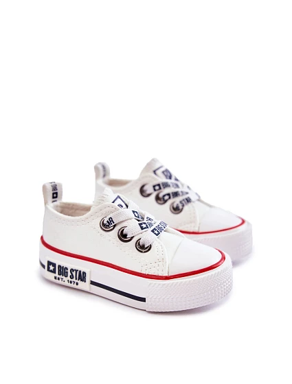 Dětské kožené tenisky BIG STAR model 21594810 Bílé - Big Star Shoes Dětské kožené tenisky BIG STAR model 21594810 Bílé - Big Star Shoes