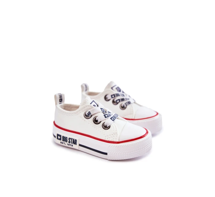 Dziecięce Skórzane Trampki BIG STAR KK374040 Białe Dziecięce Skórzane Trampki BIG STAR KK374040 Białe