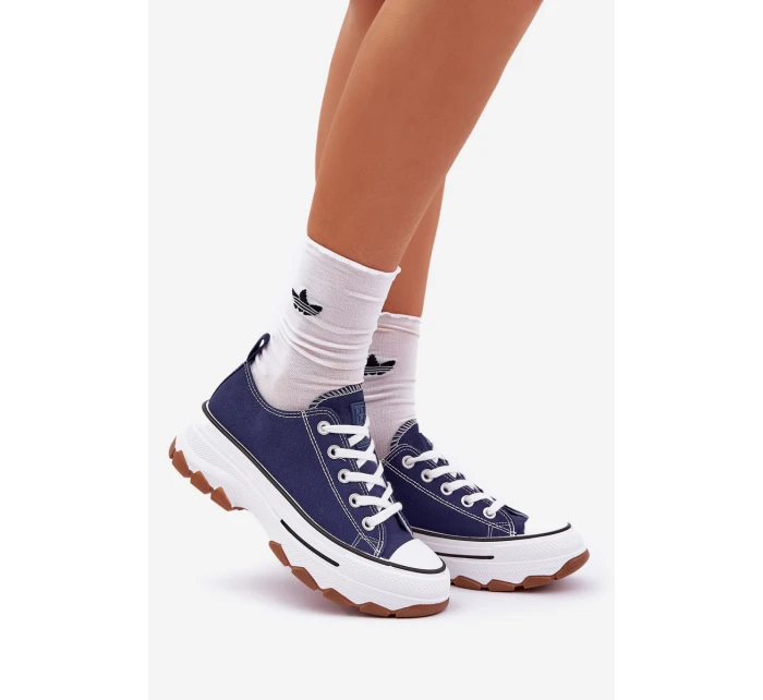 Nízké Dámské Tenisky Na Platformě Tmavě Modré model 21683095 - EVENTO