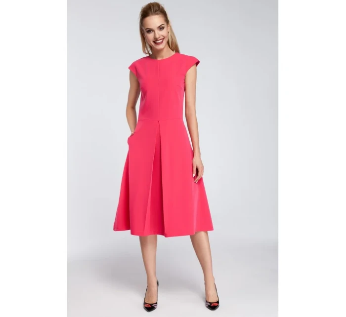 Šaty s záhyby růžové model 18002379 - Moe