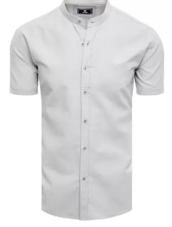 Svetlo šedá pánska košeľa s krátkym rukávom Dstreet KX0999
