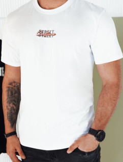 Pánske tričko s potlačou biele Dstreet RX5421